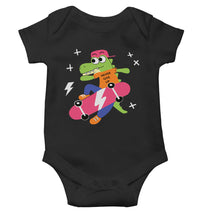 Load image into Gallery viewer, Skateboard Crocodile Cartoon Rompers for Baby Boy- KidsFashionVilla