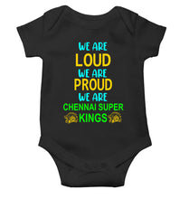 Load image into Gallery viewer, IPL We Are Loud CSK Chennai Super Kings Rompers for Baby Girl- KidsFashionVilla