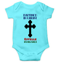 Load image into Gallery viewer, Custom Name And Date Baptised In Christ Christening Day Baptism Rompers for Baby Boy- KidsFashionVilla