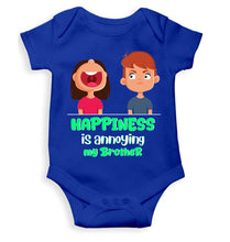 Load image into Gallery viewer, Happiness Is Annoying My Brother Raksha Bandhan Rompers for Baby Boy- KidsFashionVilla