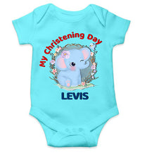 Load image into Gallery viewer, Custom Name Christening Day Baptism Rompers for Baby Boy- KidsFashionVilla
