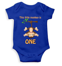 Load image into Gallery viewer, Little Monkey Is One First Birthday Rompers for Baby Girl- KidsFashionVilla