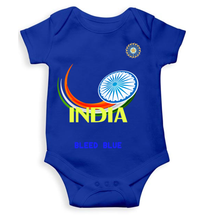 Load image into Gallery viewer, India Bleed Blue World Cup Cricket Rompers for Baby Boy- KidsFashionVilla