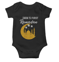 Load image into Gallery viewer, First Ramadan Custom Name Eid Rompers for Baby Girl- KidsFashionVilla