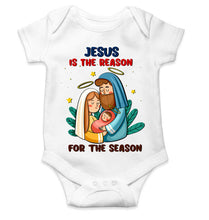 Load image into Gallery viewer, Jesus Is The Reason For The Season Christmas Rompers for Baby Boy- KidsFashionVilla