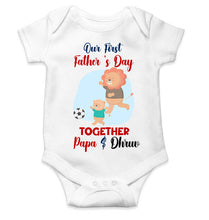 Load image into Gallery viewer, Custom Name Our First Father Day Rompers for Baby Boy- KidsFashionVilla