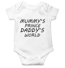 Load image into Gallery viewer, MUMMYS PRINCE DADDYS WORLD Rompers for Baby Boy- KidsFashionVilla