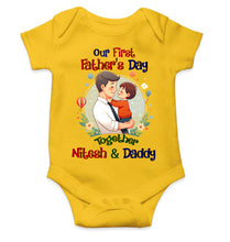 Load image into Gallery viewer, Custom Name Our First Father Day Rompers for Baby Boy- KidsFashionVilla