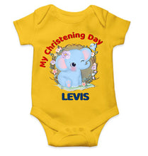 Load image into Gallery viewer, Custom Name Christening Day Baptism Rompers for Baby Boy- KidsFashionVilla