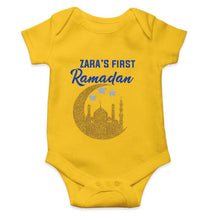 Load image into Gallery viewer, First Ramadan Custom Name Eid Rompers for Baby Girl- KidsFashionVilla