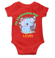 Load image into Gallery viewer, Custom Name Christening Day Baptism Rompers for Baby Boy- KidsFashionVilla