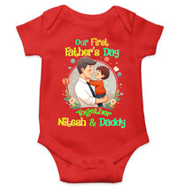 Load image into Gallery viewer, Custom Name Our First Father Day Rompers for Baby Boy- KidsFashionVilla