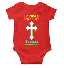 Load image into Gallery viewer, Custom Name And Date Baptised In Christ Christening Day Baptism Rompers for Baby Boy- KidsFashionVilla
