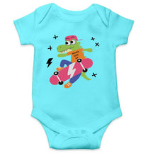 Load image into Gallery viewer, Skateboard Crocodile Cartoon Rompers for Baby Boy- KidsFashionVilla