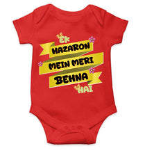 Load image into Gallery viewer, Ek Hazaron Mein Meri Behna Hai Raksha Bandhan Rompers for Baby Boy- KidsFashionVilla