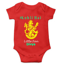 Load image into Gallery viewer, Custom Name IPL RCB Royal Challengers Bangalore Kohli Hai Rompers for Baby Girl- KidsFashionVilla
