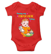 Load image into Gallery viewer, First Bites Baby Food Rompers for Baby Girl- KidsFashionVilla