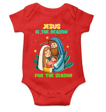 Load image into Gallery viewer, Jesus Is The Reason For The Season Christmas Rompers for Baby Boy- KidsFashionVilla