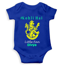 Load image into Gallery viewer, Custom Name IPL RCB Royal Challengers Bangalore Kohli Hai Rompers for Baby Girl- KidsFashionVilla