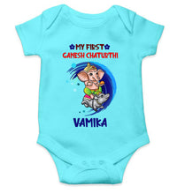 Load image into Gallery viewer, My First Ganesh Chaturthi Rompers for Baby Girl- KidsFashionVilla