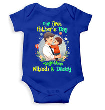 Load image into Gallery viewer, Custom Name Our First Father Day Rompers for Baby Boy- KidsFashionVilla