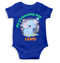 Load image into Gallery viewer, Custom Name Christening Day Baptism Rompers for Baby Boy- KidsFashionVilla
