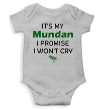 Load image into Gallery viewer, Its My Mundan I Won't Cry Rompers for Baby Boy- KidsFashionVilla