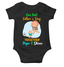 Load image into Gallery viewer, Custom Name Our First Father Day Rompers for Baby Boy- KidsFashionVilla