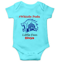 Load image into Gallery viewer, Custom Name IPL CSK Chennai Super Kings Whistle Podu Rompers for Baby Girl- KidsFashionVilla