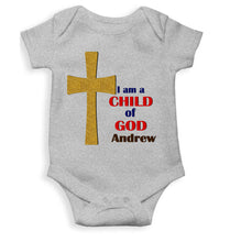 Load image into Gallery viewer, Custom Name Child Of God Baptism Christening Day Rompers for Baby Boy- KidsFashionVilla