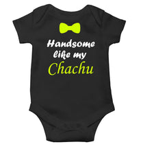 Load image into Gallery viewer, Handsome Like My Chachu Black Rompers for Baby Boy - KidsFashionVilla