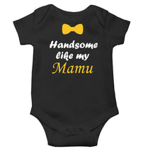 Load image into Gallery viewer, Handsome Like My Mamu Black Rompers for Baby Boy - KidsFashionVilla