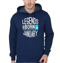 Load image into Gallery viewer, FunkyTradition Legends Are Born In January Navy Blue Hoodies