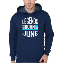 Load image into Gallery viewer, FunkyTradition Legends Are Born In June Navy Blue Hoodies