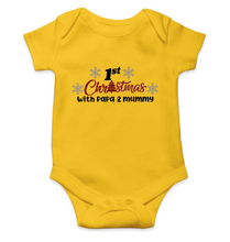 Load image into Gallery viewer, First Christmas With Papa and Mummy Christmas Rompers for Baby Girl- KidsFashionVilla