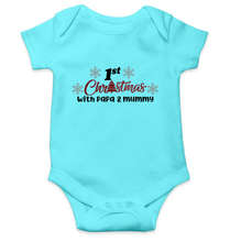 Load image into Gallery viewer, First Christmas With Papa and Mummy Christmas Rompers for Baby Boy- KidsFashionVilla