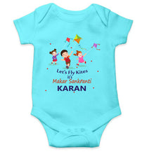 Load image into Gallery viewer, Custom Name Kai Po Che Makar Sankranti Rompers for Baby Boy- KidsFashionVilla