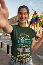 Load image into Gallery viewer, Best Dream Quotes Women Half Sleeves T-shirt- FunkyTeesClub - Funky Tees Club