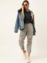 Load image into Gallery viewer, Plain Navy Blue Women Half Sleeves T-shirt- KidsFashionVilla