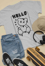 Load image into Gallery viewer, Hello Graphic Women Half Sleeves T-shirt- KidsFashionVilla