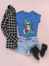 Load image into Gallery viewer, Pop Art Mind Your Own Business Women Half Sleeves T-shirt- KidsFashionVilla