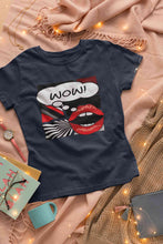 Load image into Gallery viewer, Pop Art Lips Empty Thought Bubble Women Half Sleeves T-shirt- KidsFashionVilla