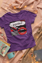 Load image into Gallery viewer, Pop Art Lips Empty Thought Bubble Women Half Sleeves T-shirt- KidsFashionVilla