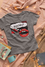Load image into Gallery viewer, Pop Art Lips Empty Thought Bubble Women Half Sleeves T-shirt- KidsFashionVilla
