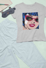 Load image into Gallery viewer, Pop Art Sunglasses Girl Women Half Sleeves T-shirt- KidsFashionVilla
