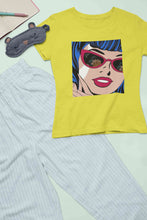Load image into Gallery viewer, Pop Art Sunglasses Girl Women Half Sleeves T-shirt- KidsFashionVilla