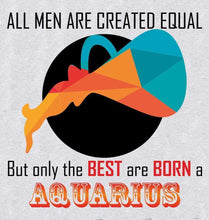 Load image into Gallery viewer, FunkyTradition All Men Created Equal But Best Are Born in Aquarius Grey Hoodies Clothing FunkyTradition
