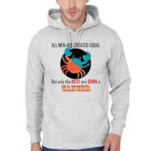 Load image into Gallery viewer, FunkyTradition All Men Created Equal But Best Are Born in Cancer Grey Hoodies Clothing FunkyTradition