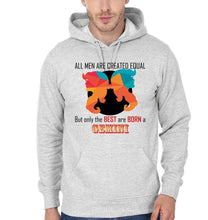 Load image into Gallery viewer, FunkyTradition All Men Created Equal But Best Are Born in Gemini Grey Hoodies Clothing FunkyTradition