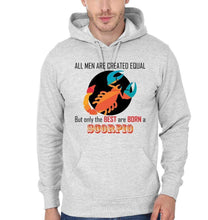 Load image into Gallery viewer, FunkyTradition All Men Created Equal But Best Are Born in Scorpio Grey Hoodies Clothing FunkyTradition